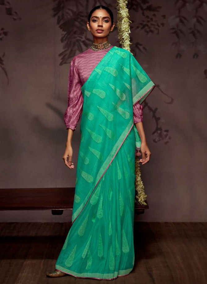 Sea Green Colour Radha Kimora New Latest Designer Ethnic wear Georgette Silk Saree Collection 16038